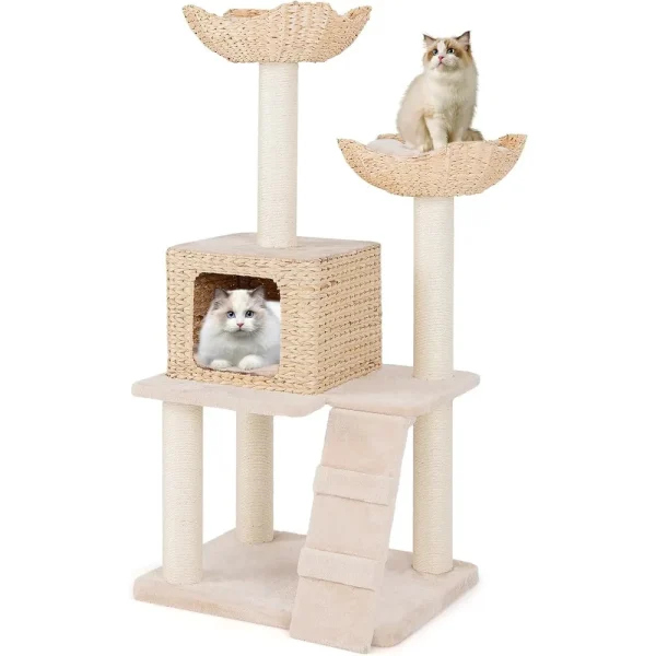 48 inch Cattail Cat Tree, Multi-Level Cat Tower